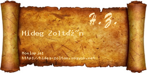 Hideg Zoltán névjegykártya